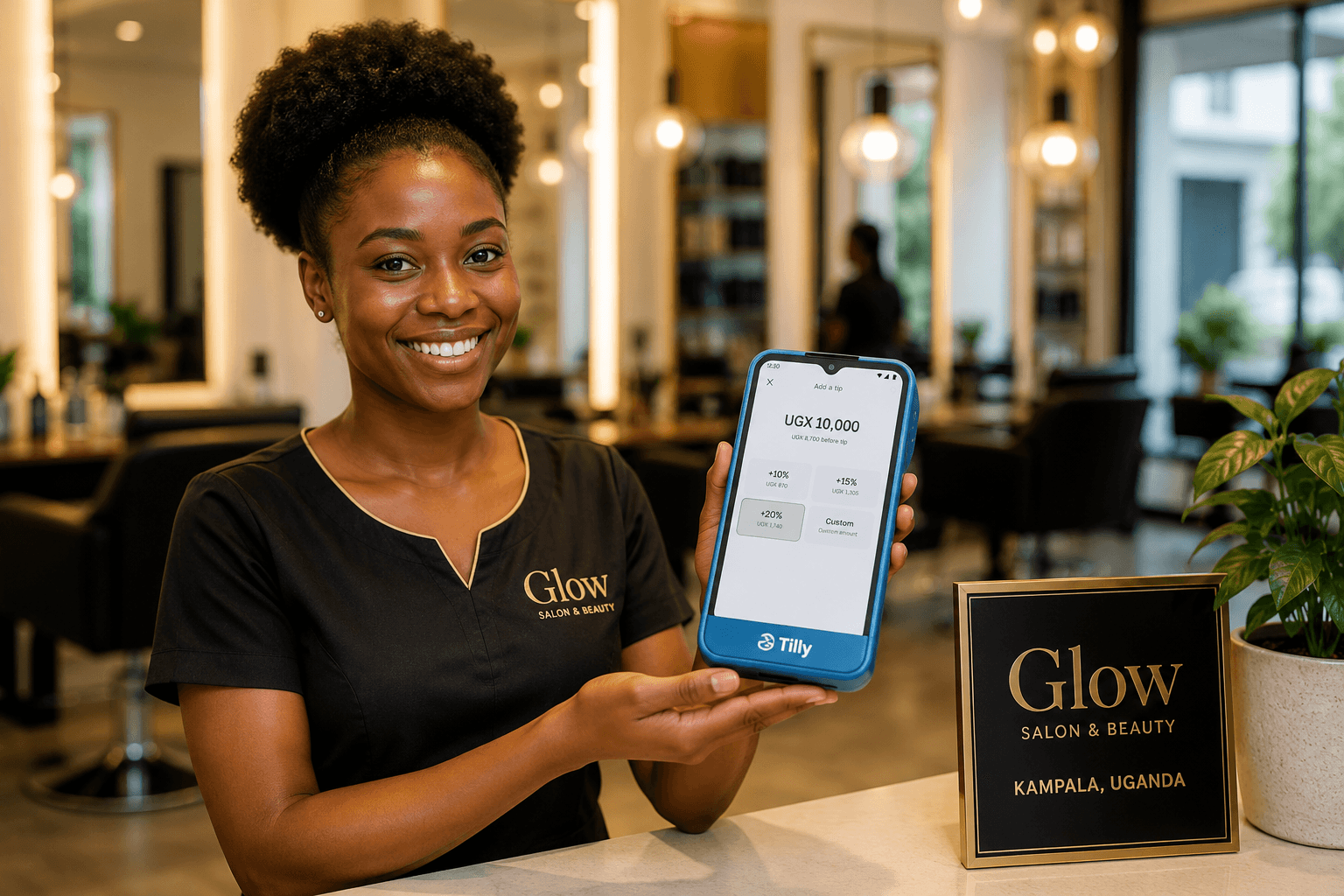 Salon owner using mumo POS